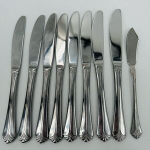Towle SANTA BARBARA Stainless China Glossy Silverware 8 Knives + 1 Butter Knife